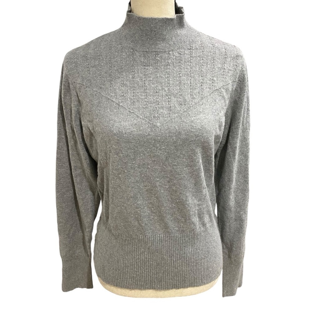 Banana Republic Angora Mock Turtle Sweater Sz L / XL Grey